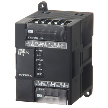PLC, zasilanie 24 VDC, 6 wejść 24 VDC, 4 wyjścia przekaźnikowe 2 A, program 2K kroków + pamięć danych 2K słów (CP1E-E10DR-D) - Omron