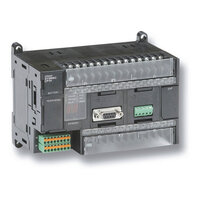 PLC, zasilanie 100-240 VAC, 24 x wejścia 24 VDC, 16 x wyjścia przekaźnikowe 2 A, 1 x wejście analogowe, 20K kroków programu + 32K słów pamięci danych (CP1H-X40DR-A) - Omron