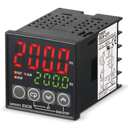 Regulator temperatury, LITE, 1/16DIN (48 x 48 mm), wyjście przekaźnikowe, ON/OFF lub PID Control, wejście Pt100 RTD, 1 alarm rel., 24 VAC/DC (E5CB-R1PD 24VAC/DC) - Omron