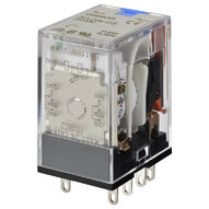 Przekaźnik, Wtyczka, 8-stykowy, DPDT, 7 A, wskaźniki mechaniczne i LED, blokowany przycisk testowy, 110/120 VAC (MY2IN-GS 110/120VAC) - Omron