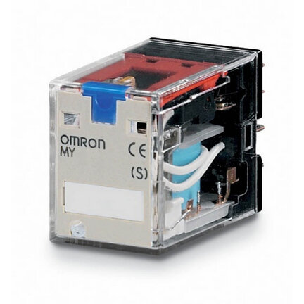 Przekaźnik, Wtyczka, 4PDT (rozwidlony), 3 A, mech. + wskaźnik LED, przycisk testowy, 24 VDC (MY4ZIN 24VDC (S)) - Omron