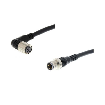 Kabel z wtyczką na obu końcach kabla, Gniazdo wtykowe kątowe M8 (żeńskie), Wtyczka prosta / Gniazdo wtykowe proste M8 (męskie), 4-biegunowy, Kabel robota PVC, IP67 (XS3W-M424-402-R) - Omron