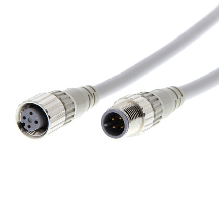 Kabel z wtyczką na obu końcach kabla, Gniazdo wtykowe proste M12 (żeńskie), Wtyczka wtykowa prosta M12 (męska), 5-biegunowy, kodowany A, Standardowy kabel PVC, IP67 (XS2W-D521-DG1-A) - Omron