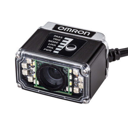 Czytnik kodów V420, monochromatyczny 0,3 MP, szeroki widok, stała ostrość 64 mm, czerwone światło, dekoder 1D/2D, szeregowy RS-232, USB lub Ethernet przez USB (V420-F064W03M-SRP) - Omron