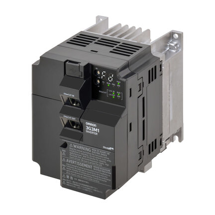 M1 Napęd AC, 1,5/2,2 kW (HD/ND), 8,0/9,6 A (HD/ND), 200 VAC, wejście 3~, sterowanie OLV/CLV, EtherCAT, STO (FSoE + przewodowe) (3G3M1-A2015-ECT) - Omron