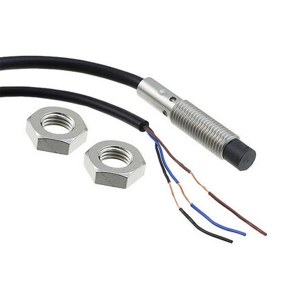 Wyłącznik zbliżeniowy, indukcyjny, stal nierdzewna, krótki korpus, M8, nieekranowany, 2 mm, DC, 3-przewodowy, PNP-NC, kabel 5 m (E2B-S08KN02-WP-B2 5M) - Omron