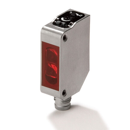 Czujnik fotoelektryczny, prostokątna obudowa, stal nierdzewna, dioda LED na podczerwień, rozproszona, 1 m, NPN, Light-ON/Dark-ON, złącze M8 4-pinowe (E3ZM-D67) - Omron