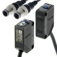 Czujnik optyczny zaporowy, prostokątna obudowa, dioda LED na podczerwień, wiązka przelotowa, 15 m, NPN, Light-ON/Dark-ON, złącze pigtail M12, 0,3 m (E3Z-T61-M1J 0.3M) - Omron