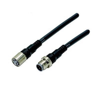 Kabel z wtyczką na obu końcach kabla, Gniazdo wtykowe proste M8 (żeńskie), Wtyczka prosta M8 (męska), 4-biegunowy, PUR olejoodporny kabel robota, IP67, 2 m (XS3W-M421-402-PR) - Omron