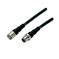 Kabel z wtyczką na obu końcach kabla, Gniazdo wtykowe proste Smartclick M12 (żeńskie), Wtyczka prosta M8 (męska), 3-biegunowy, Standardowy kabel PVC, IP67, 0,2 m (XS3W-M32D-3C2-A) - Omron