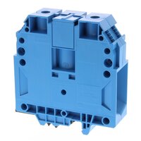 Listwa zaciskowa przelotowa na szynę DIN ze złączem śrubowym do montażu na TS 35 i TS 32, pole przekroju poprzecznego 150 mm2, szerokość 28 mm, kolor niebieski (XW5T-S150-1.1-1BL) - Omron
