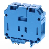 Listwa zaciskowa przelotowa na szynę DIN ze złączem śrubowym do montażu na TS 35 i TS 32, pole przekroju poprzecznego 70 mm2, szerokość 24 mm, kolor niebieski (XW5T-S70-1.1-1BL) - Omron