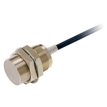 Wyłącznik zbliżeniowy, indukcyjny, mosiądz niklowy, krótki korpus, M30, ekranowany, 15 mm, DC, 3-przewodowy, PNP NO, IO-Link COM2, kabel 2 m (E2E-X15B1D30 2M) - Omron