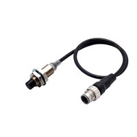 Wyłącznik zbliżeniowy, indukcyjny, mosiądz niklowy, krótki korpus, M12, nieekranowany, 16 mm, DC, 3-przewodowy, PNP NO, IO-Link COM3, złącze M12, 0,3 m (E2E-X16MB1T12-M1TJ 0.3M) - Omron