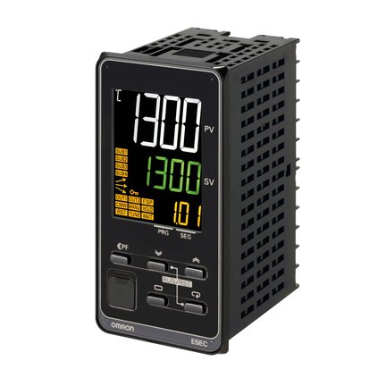 Regulator temperatury, PRO, 1/8 DIN (96x48mm), Progr., 4 AUX, 2x0/4-20mA curr. OUT, 24V AC/DC (E5EC-TCC4D5M-000) - Omron