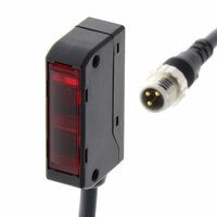 Czujnik fotoelektryczny, o ograniczonym odbiciu, rozproszony, szeroka wiązka dla obiektów o strukturze błyszczącej i nieregularnej, 20 do 35 mm, pigtail 0,3 m (E3S-LS3P-M3J 0.3M) - Omron