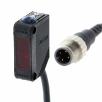 Czujnik fotoelektryczny, prostokątna obudowa, czerwona dioda LED, rozproszona, 100 mm, PNP, Light-ON/Dark-ON, złącze pigtail M12, 1 m (E3Z-D81-M1J 1M) - Omron