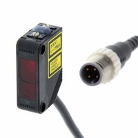 Czujnik fotoelektryczny, prostokątna obudowa, czerwony laser klasy 1, tłumienie tła, wersja szybka, 300 mm, NPN, Light-ON/Dark-ON, złącze pigtail M12, 0,3 m (E3Z-LL63-M1J 0.3M) - Omron