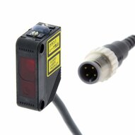 Czujnik fotoelektryczny, prostokątna obudowa, czerwony laser klasy 1, tłumienie tła, wersja szybka, 300 mm, PNP, Light-ON/Dark-ON, złącze pigtail M12, 0,3 m (E3Z-LL83-M1J 0.3M) - Omron