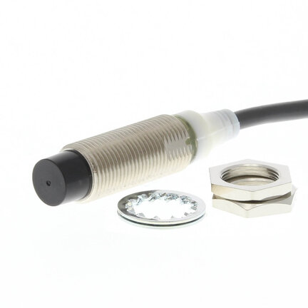 Wyłącznik zbliżeniowy, indukcyjny, mosiądz-nikiel, długi korpus, M12, ekranowany, 2 mm, DC, 3-przewodowy, PNP-NO, 5 m wstępnie okablowany, z podkładką (E2A-M12LS02-WP-B1-TP 5M) - Omron