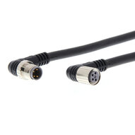 Kabel z wtyczką na obu końcach kabla, Gniazdo wtykowe kątowe M8 (żeńskie), Wtyczka kątowa M8 (męska), 4-biegunowy, PUR olejoodporny kabel robota, IP67, 2 m (XS3W-M422-402-PR) - Omron
