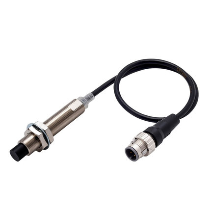 Wyłącznik zbliżeniowy, indukcyjny, mosiądz niklowy, długi korpus, M12, nieekranowany, 8 mm, DC, 3-przewodowy, PNP NO, IO-Link COM3, złącze M12, 0,3 m (E2E-X8MB1TL12-M1TJ 0.3M) - Omron