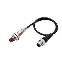Wyłącznik zbliżeniowy, indukcyjny, korpus krótki z mosiądzu niklowego, M12, nieekranowany, 5 mm, DC, 3-przewodowy, PNP NO, IO-Link COM3, złącze M12 (E2E-X5MB1T12-M1TJ 0.3M) - Omron