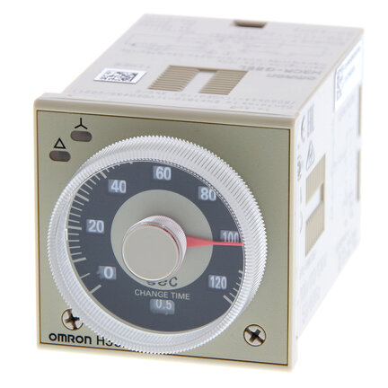 Element czasowy, wtyczka, 8-stykowy, 1/16DIN (48 x 48 mm), gwiazda-trójkąt-opóźnienie, 0,5-120 s, DPST-NO, 5 A, 100-120 VAC (H3CR-G8L 100-120VAC) - Omron