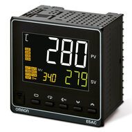 Regulator temperatury, PRO, 1/4 DIN (96x96mm), 2x0/4-20mA curr. OUT, 4 AUX, EVT. I/P 6,Rem. SP I/P,Transf. OUT, 24VAC/DC (E5AC-CC4D5M-013) - Omron