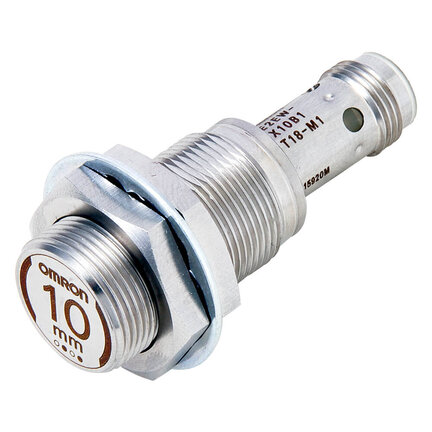 Wyłącznik zbliżeniowy, indukcyjny, w pełni metalowy, stal nierdzewna 303, M18, ekranowany, 10 mm, DC, 3-przewodowy, PNP NO+NC, IO-Link COM3, złącze M12 (E2EW-X10B3T18-M1) - Omron