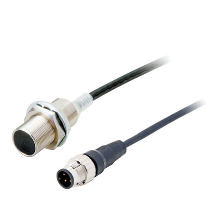 Wyłącznik zbliżeniowy, indukcyjny, M18, ekranowany, 4 mm, dwuprzewodowy DC bez polaryzacji, NC, M12 0,3 m pigtail PUR ze złączem przyłączeniowym M12 (E2ERZ-X4D2-M1TGJ 0.3M) - Omron
