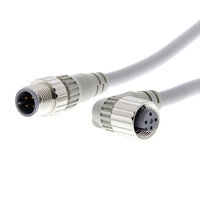 Kabel z wtyczką na obu końcach kabla, Gniazdo wtykowe kątowe M12 (żeńskie), Wtyczka prosta / Gniazdo wtykowe proste M12 (męskie), 4-biegunowy, kodowany A (XS2W-D424-J81-F) - Omron