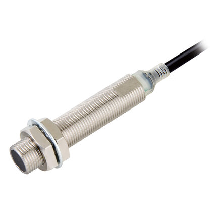 Wyłącznik zbliżeniowy, indukcyjny, mosiądz niklowy, długi korpus, M12, ekranowany, 4 mm, DC, 3-przewodowy, PNP NO+NC, IO-Link COM2, kabel 2 m (E2E-X4B3DL12 2M) - Omron