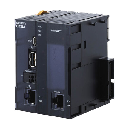 CK3M CPU, 1 GB RAM, 1 GB Flash, 8 osi EtherCAT. Można podłączyć maksymalnie dwie jednostki Interfejsu osi. Możliwość podłączenia jednostek rozszerzających. (CK3M-CPU121) - Omron