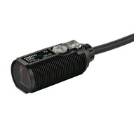Czujnik fotoelektryczny, gwint M18, tworzywo sztuczne, dioda LED na podczerwień, rozproszona, 100 mm, PNP, Light-ON/Dark-ON, odwrócona logika, kabel 2 m (E3FA-DP14-F2 2M) - Omron