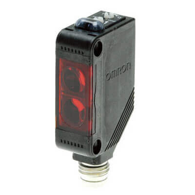 Czujnik fotoelektryczny, prostokątna obudowa, czerwona dioda LED, rozproszona, wąska wiązka, 90 mm, PNP, Light-ON/Dark-ON, IO-Link COM2, 4-stykowe złącze M8 (E3Z-L86-IL2) - Omron