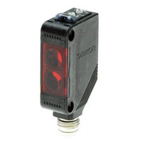 Czujnik fotoelektryczny, prostokątna obudowa, czerwona dioda LED, rozproszona, wąska wiązka, 90 mm, PNP, Light-ON/Dark-ON, IO-Link COM2, 4-stykowe złącze M8 (E3Z-L86-IL2) - Omron