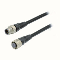 Kabel z wtyczką na obu końcach kabla, Gniazdo wtykowe proste Smartclick M12 (żeńskie), Wtyczka wtykowa prosta Smartclick M12 (męska), 4-biegunowy, kod A (XS5W-D421-C81-X) - Omron