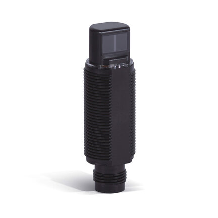 Czujnik fotoelektryczny, tuleja gwintowana M18, typ promieniowy, tworzywo sztuczne, czerwona dioda LED, rozproszona, 100 mm, NPN, Light-ON/Dark-ON, złącze M12 (E3RA-DN21) - Omron