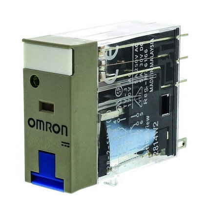 Przekaźnik, Wtyczka, DPDT, 5 A, mech. i wskaźnik LED, przycisk testowy, dioda, 6 VDC (G2R-2-SNDI 6VDC (S)) - Omron