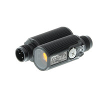 Czujnik optyczny zaporowy, gwint M18, tworzywo sztuczne, czerwona dioda LED, wiązka przelotowa, 20 m, NPN, Light-ON/Dark-ON, złącze M12 (E3FA-TN21) - Omron