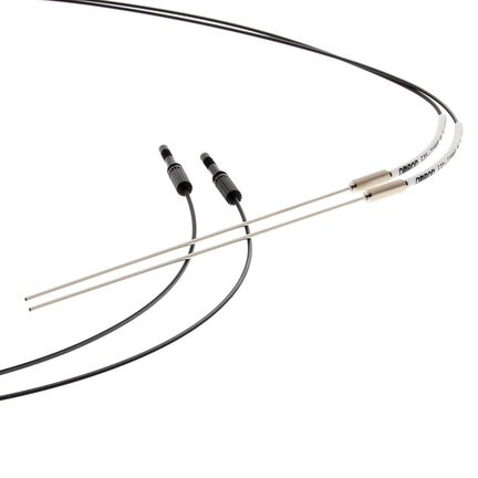 Głowica czujnika optycznego zaporowego, przelotowa, cylindryczna osiowa M34 z tuleją, średnica tulei 0,9 mm, długość 40 mm, włókno R10, kabel 2 m (E32-TC200F4) - Omron