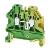 Listwa zaciskowa z uziemieniem na szynę DIN ze złączem śrubowym do montażu na TS 35; przekrój poprzeczny 4 mm2; szerokość 6 mm; kolor zielony/żółty (XW5G-S4.0-1.1-1) - Omron