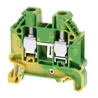 Listwa zaciskowa z uziemieniem na szynę DIN ze złączem śrubowym do montażu na TS 35; przekrój poprzeczny 6 mm2; szerokość 8 mm; kolor zielony/żółty (XW5G-S6.0-1.1-1) - Omron