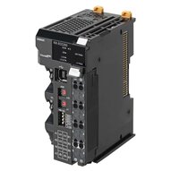 Łącznik EtherCAT serii NX, 2 porty, czas cyklu 125 µs, 63 moduły We/Wy, maks. prąd We/Wy 10 A, bezśrubowy łącznik wtykowy, dostarczany z pokrywą końcową (NX-ECC203) - Omron