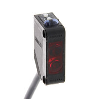 Czujnik fotoelektryczny, prostokątna obudowa, czerwona dioda LED, rozproszona, wąska wiązka, 90 +/- 30 mm, NPN, Light-ON/Dark-ON, kabel 5 m (E3Z-L61 5M) - Omron