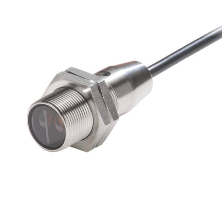 Czujnik optyczny, gwint M18, stal nierdzewna, czerwona dioda LED, odbiciowy-zaporowy, 4 m, NPN, Light-ON/Dark-ON, kabel 2 m (E3FC-RN11 2M) - Omron