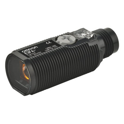 Czujnik optyczny, gwint M18, tworzywo sztuczne, czerwona dioda LED, odbiciowy-zaporowy, obiekt przezroczysty, 500 mm, PNP, Light-ON/Dark-ON, złącze M12 (E3FA-BP21) - Omron
