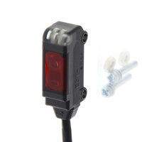 Czujnik optyczny odbiciowy-zaporowy, miniaturowy widok z boku, 200 mm, NPN, D-on, kabel 2 m, mocowanie M2, odbłyśnik nie wchodzi w skład zestawu. (E3T-SR42-C 2M) - Omron