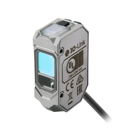 Czujnik fotoelektryczny, prostokątna obudowa, stal nierdzewna, czerwony laser klasy 1, tłumienie tła, wiązka liniowa, 35-150 mm, 10-30 VDC, NPN, Light-ON/Dark-ON (E3AS-HL150LMN 2M) - Omron